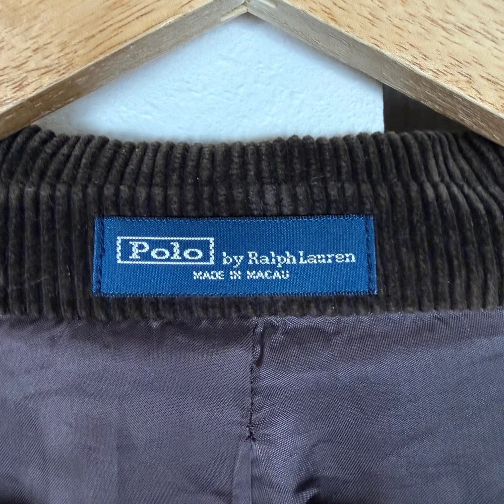 Vintage Polo Ralph Lauren Brown Corduroy Blazer Jacket Sport Coat Macau XXL